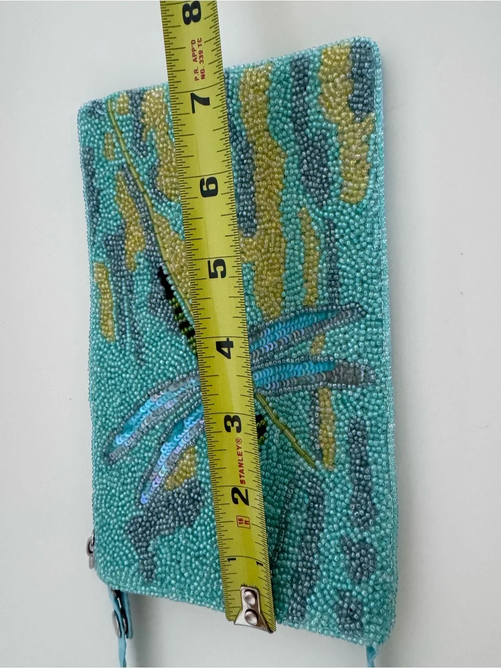 Bamboo Trading Co Beaded Dragonfly Crossbody Bag Y2K Boho Fairycore Aqua Purse